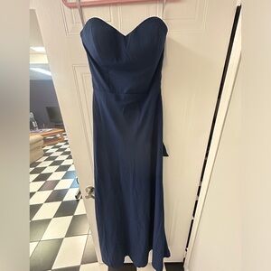 Jenny Yoo Navy Floor Length Bridesmaid Dress